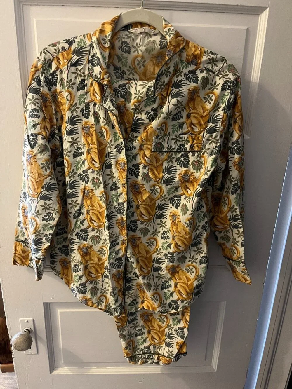 Printfresh Monkey Pajama Set – Women's Large | Organic Cotton